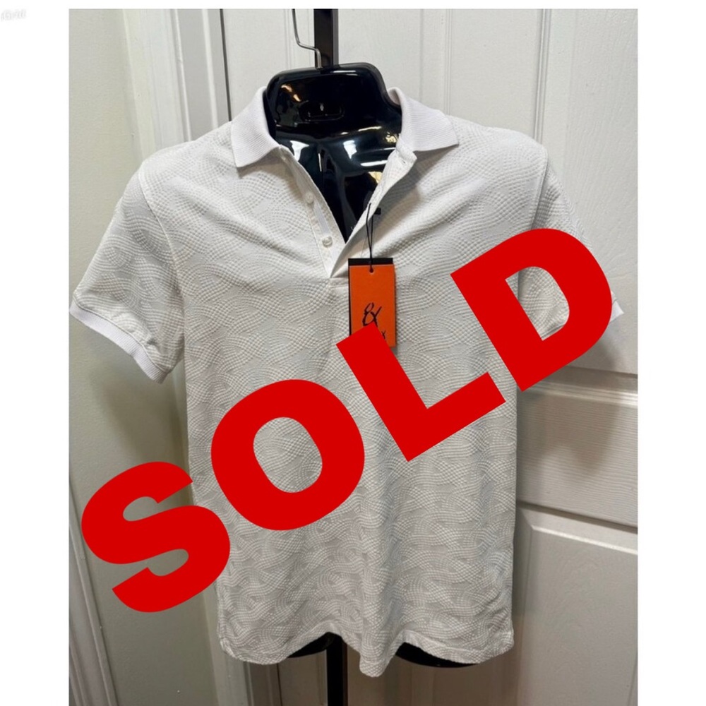 Eight X - Textured White Polo- Large (BRAND NEW)
